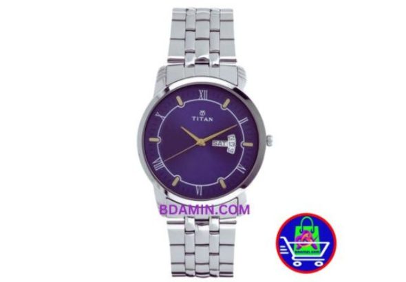Titan (NS1774SM01) Analog with Day and Date Blue Dial Stainless Steel Strap watch for Men